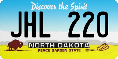 ND license plate JHL220