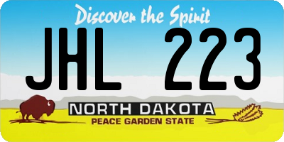 ND license plate JHL223