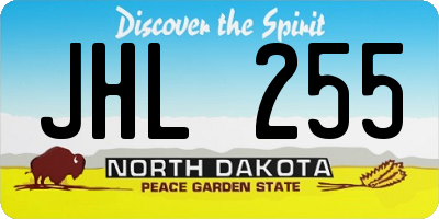ND license plate JHL255