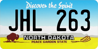 ND license plate JHL263
