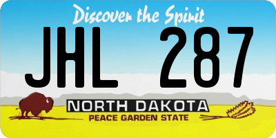 ND license plate JHL287