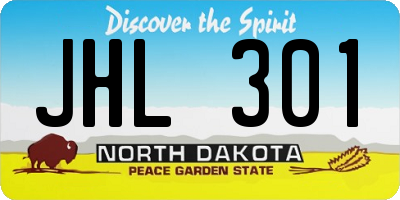 ND license plate JHL301