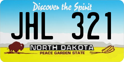 ND license plate JHL321