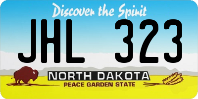 ND license plate JHL323