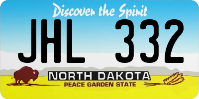 ND license plate JHL332