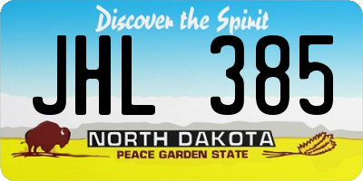 ND license plate JHL385