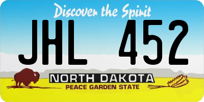 ND license plate JHL452