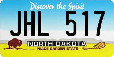 ND license plate JHL517