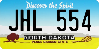 ND license plate JHL554