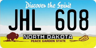 ND license plate JHL608