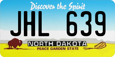 ND license plate JHL639