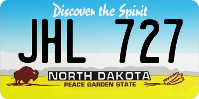 ND license plate JHL727