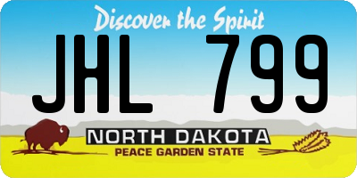 ND license plate JHL799