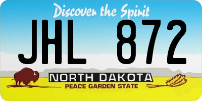 ND license plate JHL872