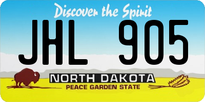 ND license plate JHL905