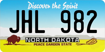 ND license plate JHL982