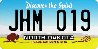 ND license plate JHM019