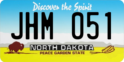 ND license plate JHM051