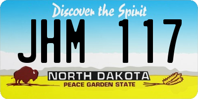ND license plate JHM117