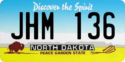 ND license plate JHM136