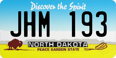 ND license plate JHM193