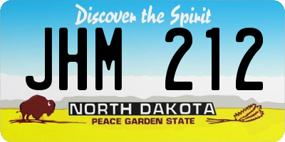 ND license plate JHM212
