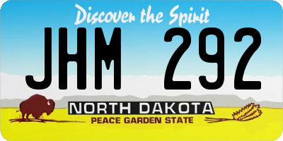 ND license plate JHM292