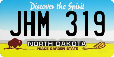 ND license plate JHM319