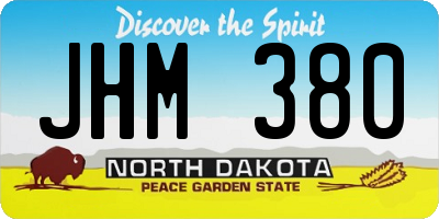 ND license plate JHM380