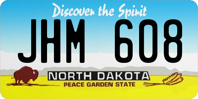 ND license plate JHM608