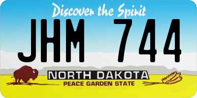 ND license plate JHM744