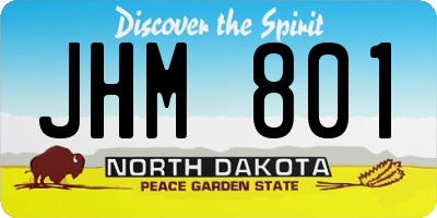 ND license plate JHM801