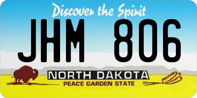 ND license plate JHM806