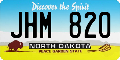 ND license plate JHM820