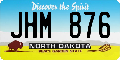 ND license plate JHM876