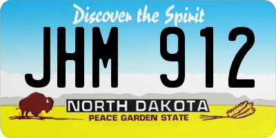 ND license plate JHM912
