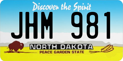 ND license plate JHM981