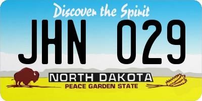 ND license plate JHN029
