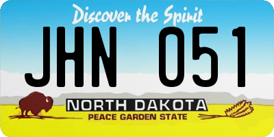 ND license plate JHN051