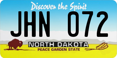 ND license plate JHN072