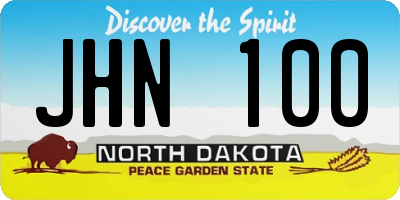 ND license plate JHN100