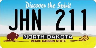 ND license plate JHN211