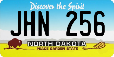 ND license plate JHN256
