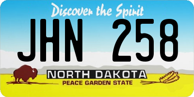 ND license plate JHN258