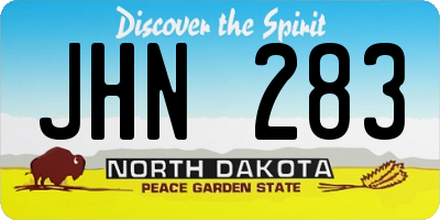 ND license plate JHN283