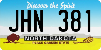 ND license plate JHN381