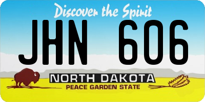 ND license plate JHN606