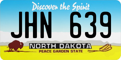 ND license plate JHN639