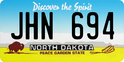 ND license plate JHN694