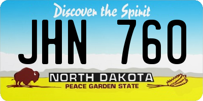 ND license plate JHN760